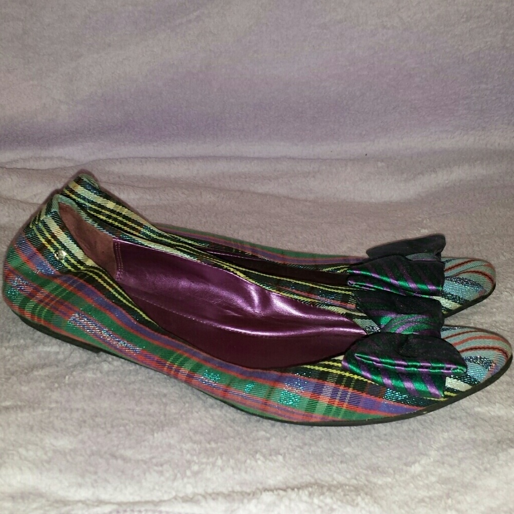 Coach poppy tartan flats size 7.5